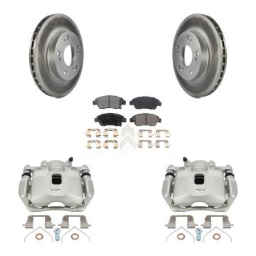 Front Disc Brake Caliper Coated Rotor And Semi-Metallic Pad Kit For 2011-2015 Honda CR-Z KCG-100734P