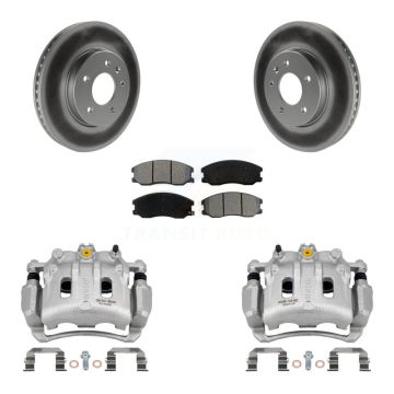 Front Brake Caliper Coat Rotor & Semi-Metallic Pad Kit For Chevrolet Equinox Pontiac Vue KCG-100735S