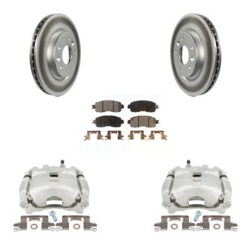 Front Disc Brake Caliper Coated Rotors And Ceramic Pads Kit For Nissan LEAF KCG-100735T