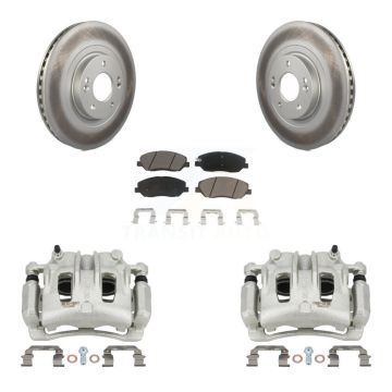 Front Brake Caliper Coat Rotors & Ceramic Pad Kit For 2013-2016 Hyundai Santa Fe XL 3.3L KCG-100736C
