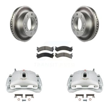 Front Brake Caliper Coat Rotor Semi-Metallic Pad Kit For Chevrolet GMC Express 3500 4500 KCG-100736S