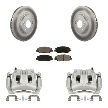 Front Disc Brake Caliper Coated Rotors And Ceramic Pads Kit For Hyundai Santa Fe XL KCG-100738C