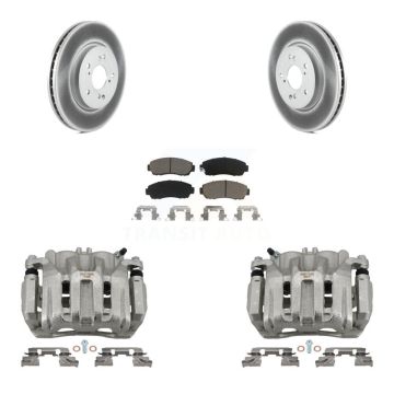 Front Brake Caliper Coat Rotor Ceramic Pad Kit For Honda CR-V Acura RDX Accord Crosstour KCG-100739C