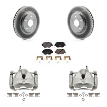 Front Brake Caliper Coat Rotors Ceramic Pad Kit For 2014 Lexus IS250 Base with Sedan RWD KCG-100739T