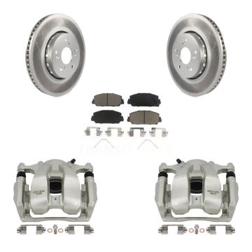 Front Disc Brake Caliper Coated Rotors And Ceramic Pads Kit For 2016-2018 Acura RDX KCG-100740C