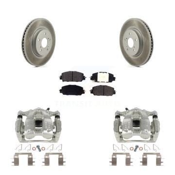 Front Disc Brake Caliper Coated Rotors And Semi-Metallic Pads Kit For Honda CR-V KCG-100740P