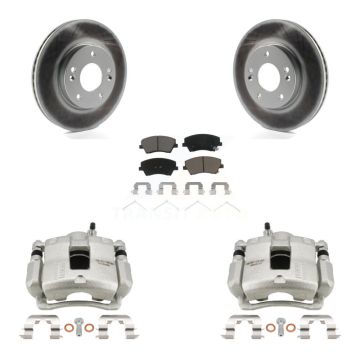 Front Disc Brake Caliper Coated Rotors And Ceramic Pads Kit For Hyundai Elantra KCG-100742C