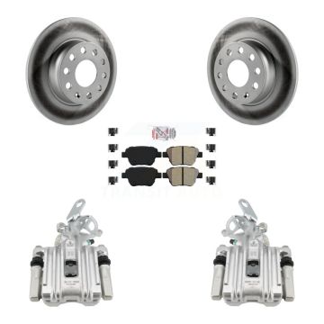 Rear Brake Caliper Coat Rotor And Semi-Metallic Pad Kit For Volkswagen Jetta Beetle Golf KCG-100742N
