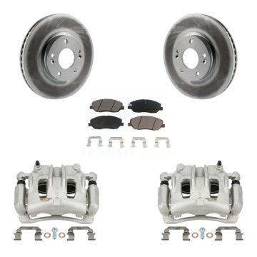 Front Disc Brake Caliper Coated Rotor And Ceramic Pad Kit For 2007-2009 Hyundai Santa Fe KCG-100745C