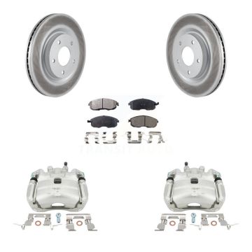 Front Disc Brake Caliper Coated Rotors And Ceramic Pads Kit For Nissan Sentra Juke KCG-100745T