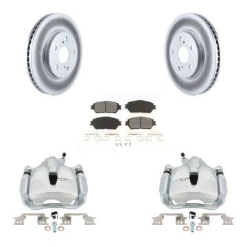 Front Disc Brake Caliper Coat Rotor Semi-Metallic Pad Kit For Toyota Sienna Camry Solara KCG-100746S
