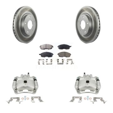 Front Disc Brake Caliper Coated Rotors And Ceramic Pads Kit For Nissan Sentra KCG-100746T