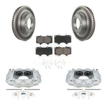 Front Disc Brake Caliper Coated Rotor And Ceramic Pad Kit For Toyota 4Runner Lexus GX460 KCG-100747C