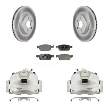 Front Disc Brake Caliper Coated Rotor And Semi-Metallic Pad Kit For Ford Transit Connect KCG-100747P