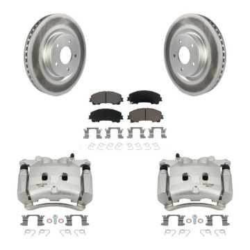 Front Disc Brake Caliper Coated Rotors And Ceramic Pads Kit For INFINITI Q50 QX50 Q60 KCG-100748C