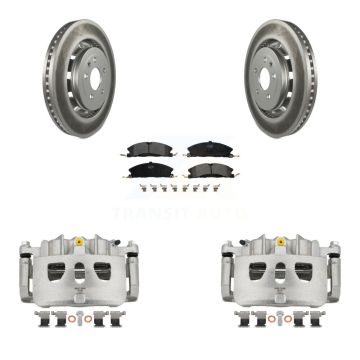 Front Brake Caliper Coat Rotor Semi-Metallic Pad Kit For Ford Explorer Flex Taurus Sedan KCG-100748P