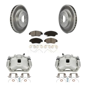 Front Disc Brake Caliper Coated Rotor And Semi-Metallic Pad Kit For 2011-2015 Honda CR-Z KCG-100748S