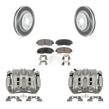 Front Disc Brake Caliper Coat Rotors And Ceramic Pad Kit For Honda CR-V Crosstour Accord KCG-100748T