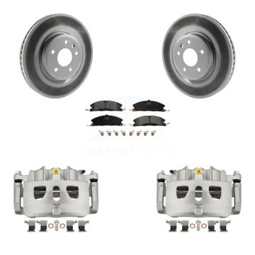 Front Disc Brake Caliper Coat Rotor & Semi-Metallic Pad Kit For 2013 Ford Explorer Sport KCG-100749P
