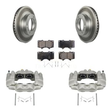 Front Disc Brake Caliper Coated Rotors And Ceramic Pads Kit For Toyota Tacoma FJ Cruiser KCG-100749T