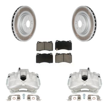 Front Disc Brake Caliper Coated Rotors And Ceramic Pads Kit For Hyundai Genesis Coupe KCG-100750C