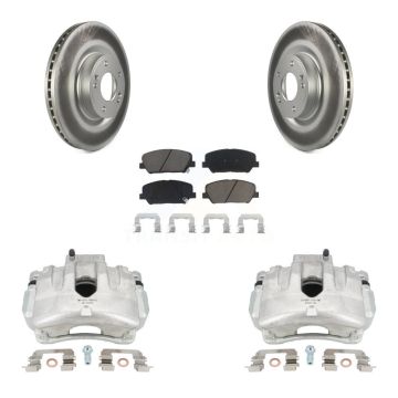 Front Disc Brake Caliper Coated Rotors And Ceramic Pads Kit For Hyundai Genesis Coupe KCG-100751C