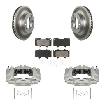 Front Disc Brake Caliper Coat Rotor & Semi-Metallic Pad Kit For Toyota Tacoma FJ Cruiser KCG-100751S