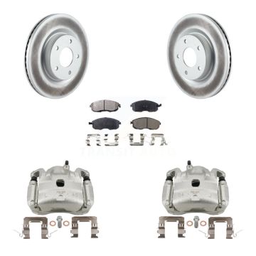 Front Disc Brake Caliper Coated Rotors And Semi-Metallic Pads Kit For Nissan Altima KCG-100752P