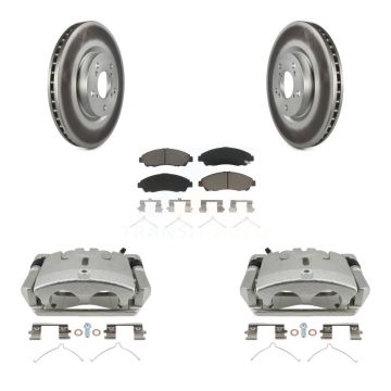 Front Disc Brake Caliper Coated Rotors And Ceramic Pads Kit For 2009-2015 Honda Pilot KCG-100753C
