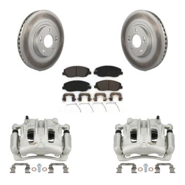 Front Disc Brake Caliper Coated Rotors And Ceramic Pads Kit For Hyundai Santa Fe XL KCG-100753T