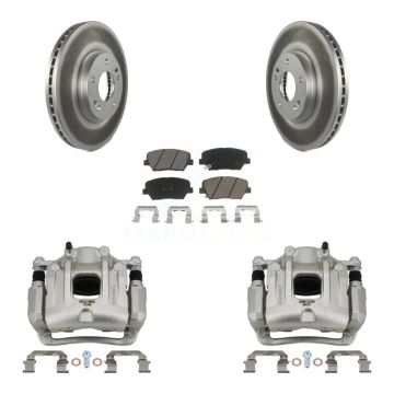 Front Disc Brake Caliper Coat Rotor And Ceramic Pad Kit For Hyundai Santa Fe Kia Sorento KCG-100754C