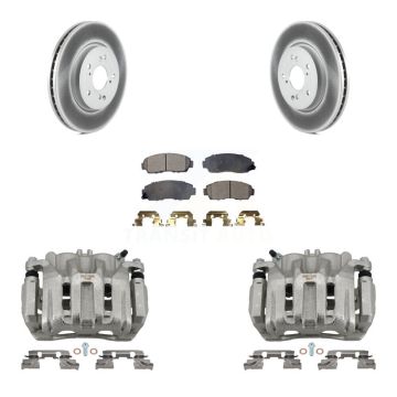 Front Brake Caliper Coat Rotor Ceramic Pad Kit For Honda CR-V Acura RDX Accord Crosstour KCG-100754T