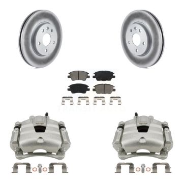 Front Brake Caliper Coat Rotors & Semi-Metallic Pad Kit For Chevrolet Cruze Bolt EV Volt KCG-100755S
