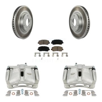 Front Disc Brake Caliper Coated Rotors And Ceramic Pads Kit For 2013-2015 Mazda CX-5 KCG-100757C