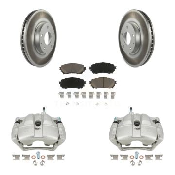 Front Disc Brake Caliper Coated Rotors And Ceramic Pads Kit For Mazda 6 KCG-100758C