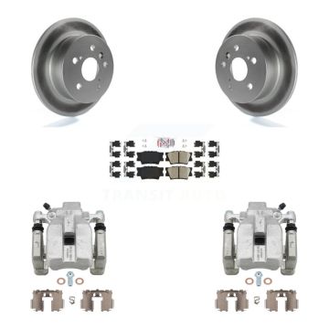 Rear Disc Brake Caliper Coat Rotor & Ceramic Pad Kit For Toyota Camry Lexus ES350 Avalon KCG-100758N