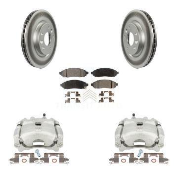 Front Disc Brake Caliper Coated Rotors And Semi-Metallic Pads Kit For Nissan LEAF KCG-100758P