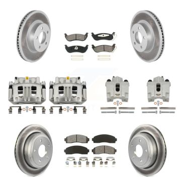 Front Rear Brake Caliper Coat Rotor And Semi-Metallic Pad Kit (10Pc) For Ford Ranger 4WD KCG-100758S