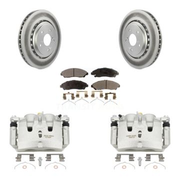 Front Disc Brake Caliper Coated Rotors And Ceramic Pads Kit For 2014-2016 Acura MDX KCG-100759T