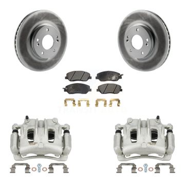 Front Disc Brake Caliper Coated Rotor And Ceramic Pad Kit For 2007-2009 Hyundai Santa Fe KCG-100760T