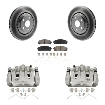 Front Brake Caliper Coat Rotor & Ceramic Pad Kit For Lexus RX350 Toyota Highlander NX300 KCG-100761C