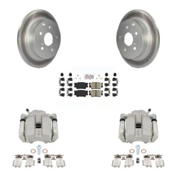 Rear Disc Brake Caliper Coated Rotors And Ceramic Pads Kit For Toyota RAV4 KCG-100761N