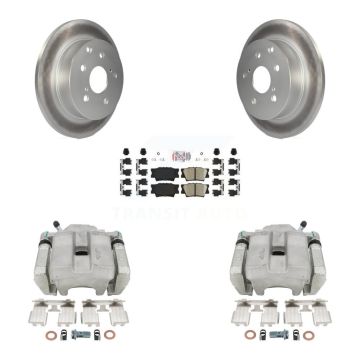 Rear Disc Brake Caliper Coated Rotors And Ceramic Pads Kit For Toyota RAV4 KCG-100762N