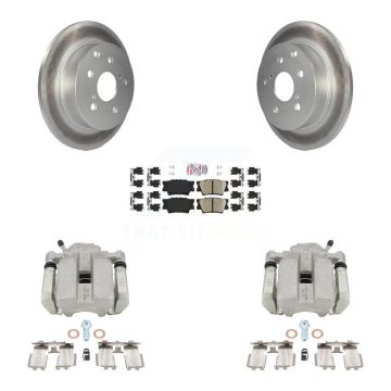 Rear Disc Brake Caliper Coated Rotors And Ceramic Pads Kit For Toyota RAV4 KCG-100763N