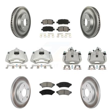Front Rear Brake Caliper Coat Rotor Semi-Metallic Pad Kit (10Pc) For Buick LaCrosse Prix KCG-100763S