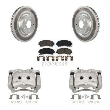 Front Disc Brake Caliper Coated Rotors And Ceramic Pads Kit For INFINITI Q50 QX50 Q60 KCG-100763T