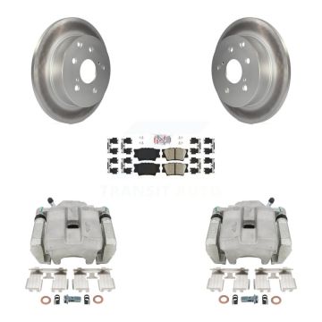 Rear Disc Brake Caliper Coated Rotors And Ceramic Pads Kit For Toyota RAV4 KCG-100764N