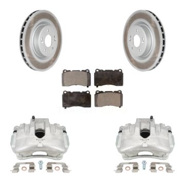 Front Disc Brake Caliper Coated Rotors And Ceramic Pads Kit For Hyundai Genesis Coupe KCG-100765T