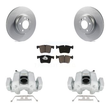 Front Disc Brake Caliper Coated Rotors And Ceramic Pads Kit For BMW 330e KCG-100766C