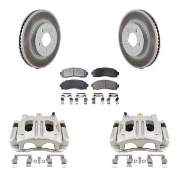 Front Brake Caliper Coat Rotors & Semi-Metallic Pad Kit For Chevrolet Equinox Saturn Vue KCG-100766P